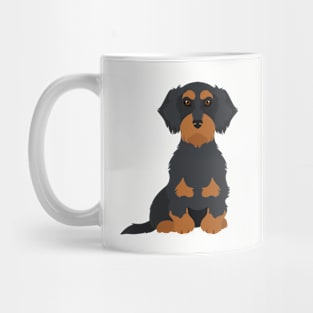 Wired Black Tan Sitting Dachshund Mug